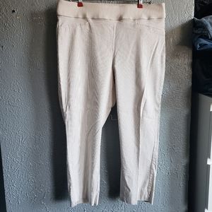 L Elle Capri Pants (tan/white)